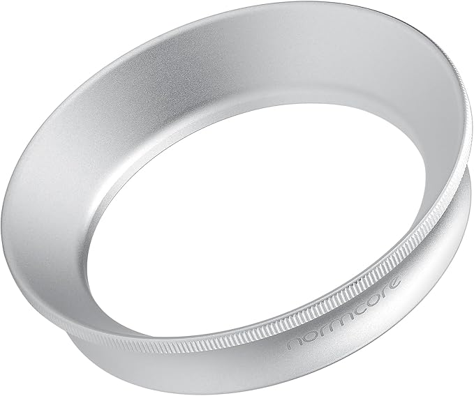 Normcore 54mm Espresso Dosing Funnel V2, Magnetic Dosing Ring, 18mm Anodized Aluminum with 15 Neodymium Fit 54 mm Bottomless Portafilter, Silver
