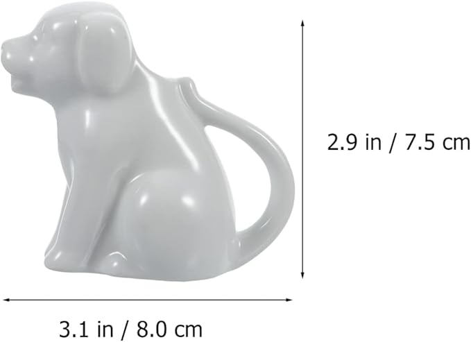 Cartoon Animal Small Milk Pot Ceramic Creamer Sauce Cup with Handle 1.76 Inch Mini Porcelain Pitcher for Kitchen Dining Serving