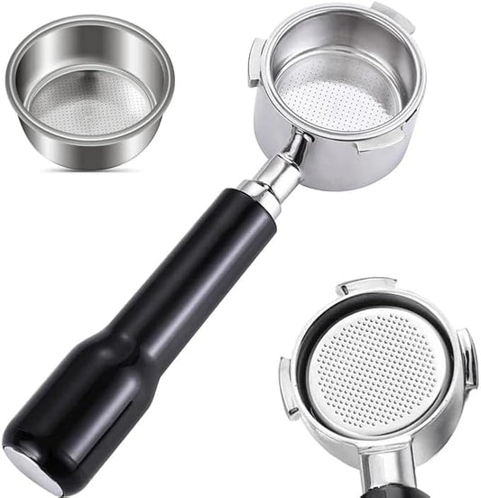51mm Bottomless Portafilter Compatible for Cappuccino Machine and Mr.Coffee Espresso,CASABREWS Espresso Machine (CM5418, 3700 series),3 ears with Prongs Thickness 4mm Comes with filter basket