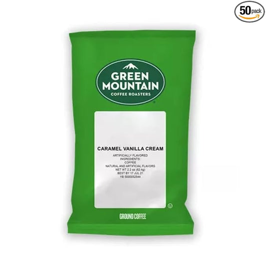 Green Mountain Coffee Roasters Caramel Vanilla Cream, Keurig Fractional Packs, 50 Count, 2.2 oz.