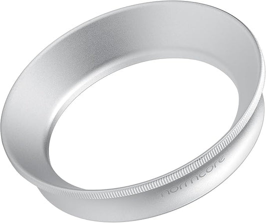 Normcore 54mm Espresso Dosing Funnel V2, Magnetic Dosing Ring, 18mm Anodized Aluminum with 15 Neodymium Fit 54 mm Bottomless Portafilter, Silver
