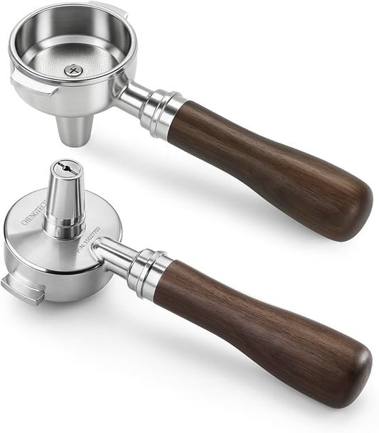 Espresso Accessories, 58mm Tea Portafilter with Premium Walnut Wood Handle Fits for E61 Group Head, La Marzocco and more
