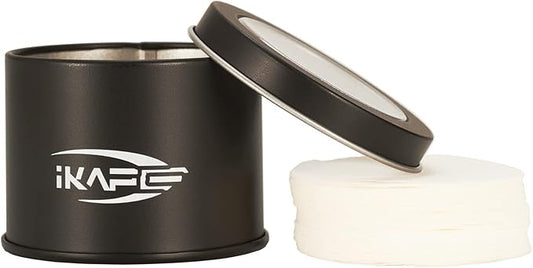 IKAPE 51mm Espresso Filters (200pc), Coffee Puck Screen Compatible with 51mm Portafilters - Ultra Thin Replacement Filters, Premium Metal Storage Case