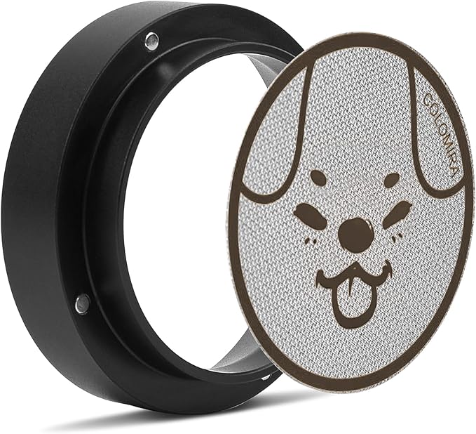 54mm Espresso Accessories Kit, Dosing Funnel and Puck Screen Set, Magnetic Coffee Funnel, 53.5mm Reusable Espresso Puck Screen, Espresso Tools(Doggie)