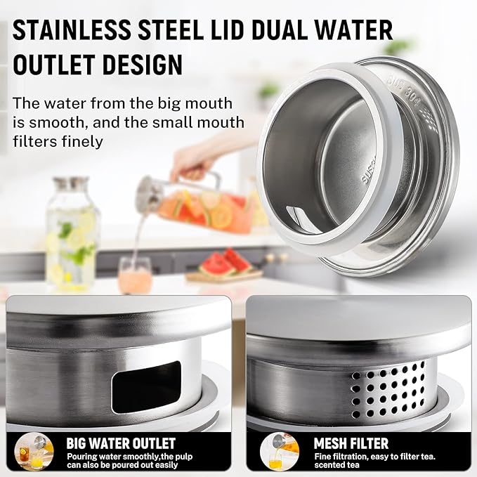 40 oz,1.2Liter Square Glass Pitcher with Lid and Spout, Breast Milk Pitcher with Handle for Fridge, Borosilicate Glass Carafe for Hot/Cold Drink, Small Jug for Iced Tea, Coffee,Water Storage Container