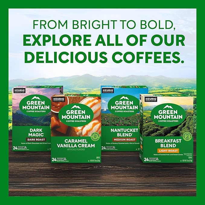 Green Mountain Coffee Roasters Half Caff, Keurig Single Serve K-Cup Pods, Medium Roast Coffee, 60 Count, (6 Packs of 10)