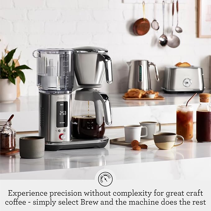 Breville Luxe Drip Coffee Machine BDC415DBL, Damson Blue, Glass Carafe