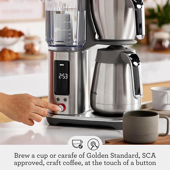 Breville Luxe Drip Coffee Machine BDC465OLT, Olive Tapenade, Thermal Carafe